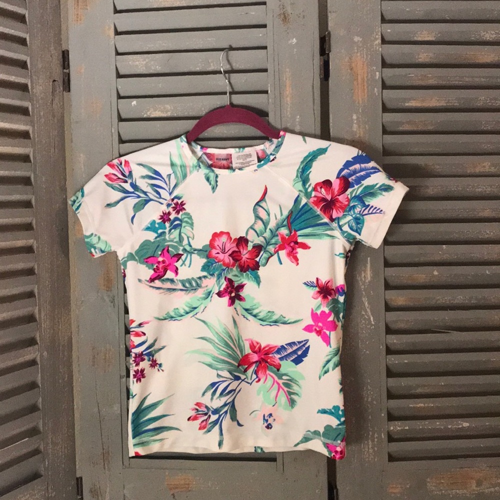 Floral swim shirt